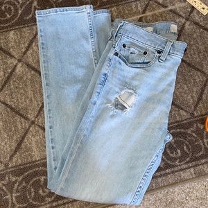 Hollister girl denim ripped jeans size 18inches waist